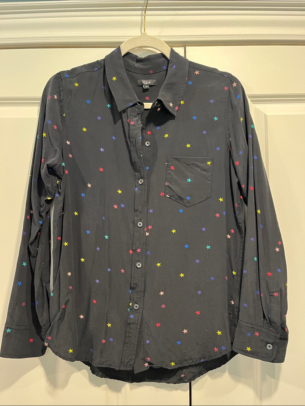 Rails Black Star-Print Button-Down Shirt